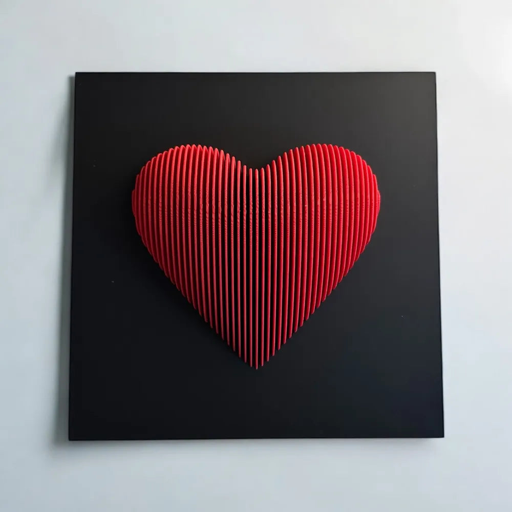 Heart Layered Sculpture detail – 3D Printed Love Topographic Art Piece by FOFUS Kerala