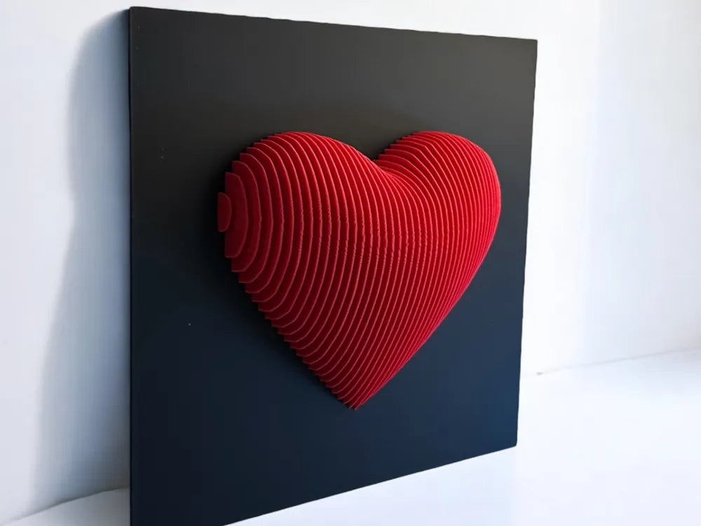 Heart Layered Sculpture – 3D Printed Love Topographic Art Piece by FOFUS, Thrissur Kerala