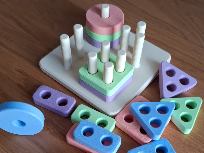 Geometric Stacking Pegboard – 3D Printed Open-Ended Play Toy for Kids by MAYANS | FOFUS, Thrissur Kerala
