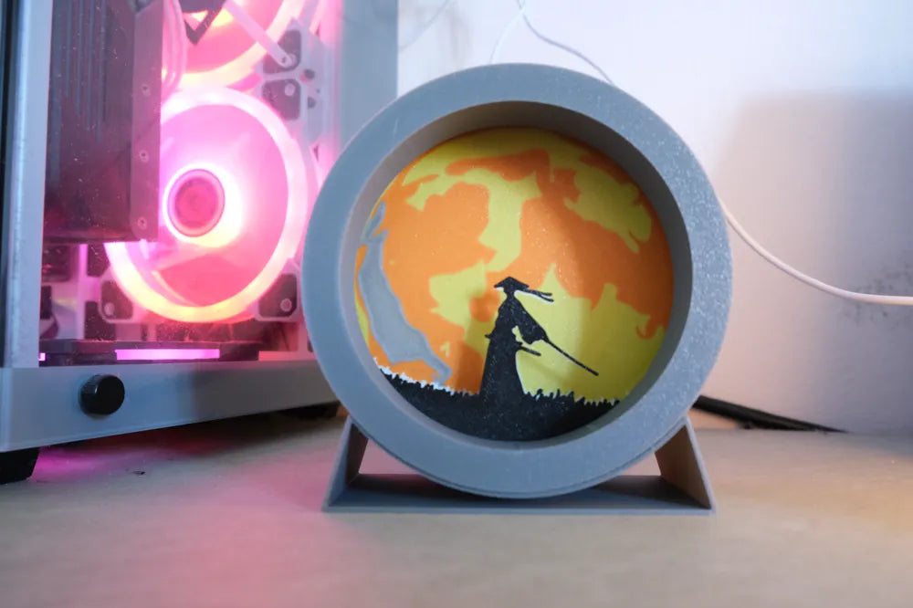 Samurai Multilayer Lamp glowing – 3D Printed Japanese LED Warrior Light by MAYANS FOFUS Kerala