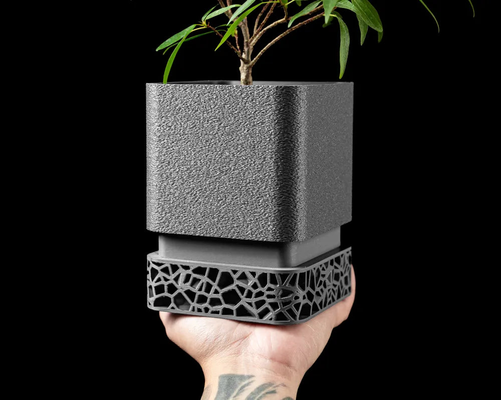 Vori Square Planter by Modern Machine – 3D Printed Minimalist Geometric Plant Pot by FOFUS, Thrissur Kerala