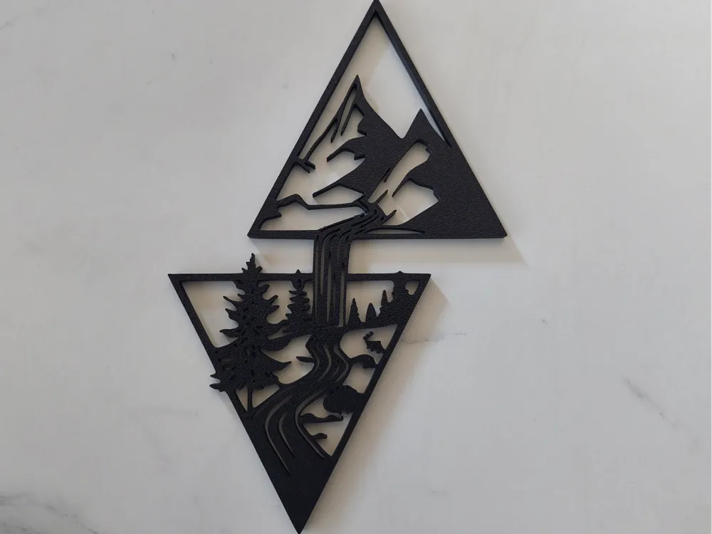 Mountain Waterfalls Wall Art – 3D Printed Landscape Nature Wall Sculpture by FOFUS, Thrissur Kerala