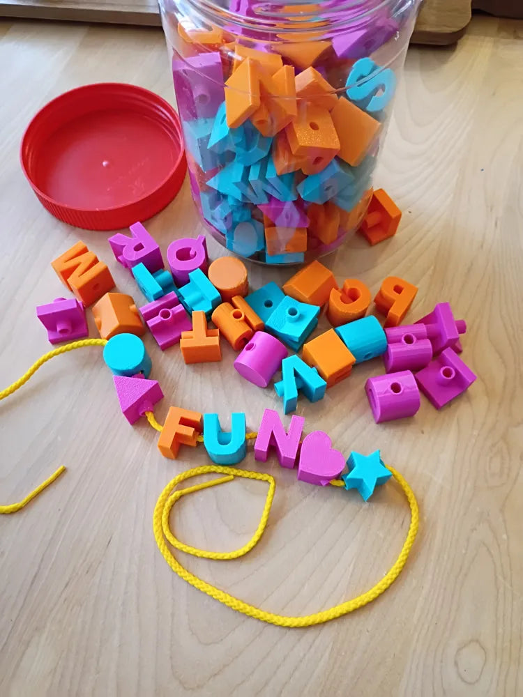 Alphabet Stringer Beads angle – 3D Printed Dexterity Toy by MAYANS FOFUS Kerala