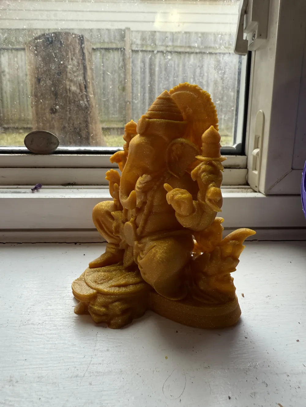 Radiant Vighnaharta Ganpati detail – 3D Printed Premium Shimmering Idol by 3D Divine FOFUS Kerala