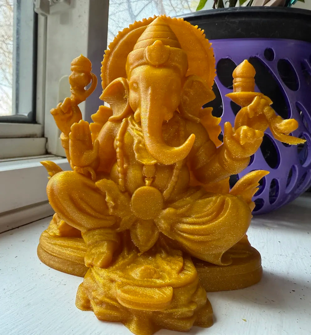 Shimmering Ganesha Vighnaharta side – 3D Printed Radiant Ganapathi by FOFUS Kerala