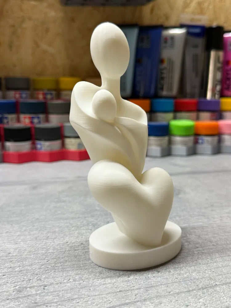 Mother Child Sculpture angle – 3D Printed Maternal Bond Figurine by FOFUS Kerala