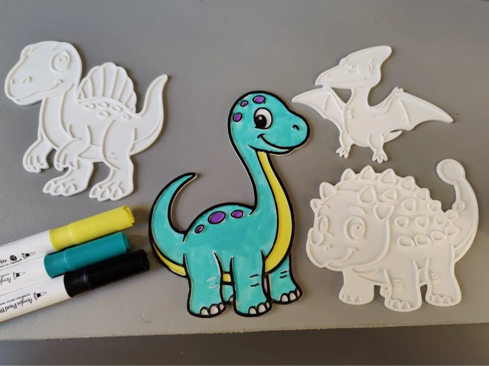 Dinosaurs Themed Colouring Set Vol 2 – 3D Printed 4 More Dinos for Kids by MAYANS | FOFUS, Thrissur Kerala