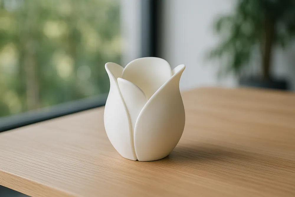 Modern Tulip Planter angle – 3D Printed Elegant Plant Pot by FOFUS Kerala