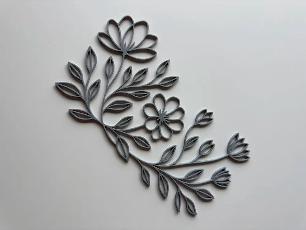 Floral Meadow Wall Decor angle – 3D Printed Wildflower Botanical Art by FOFUS Kerala
