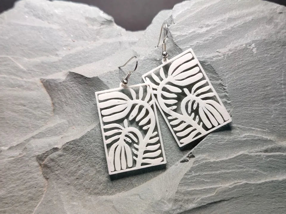 Tulip Whispers Deco Botanica Earrings – 3D Printed Floral Jewellery by FOFUS, Thrissur Kerala
