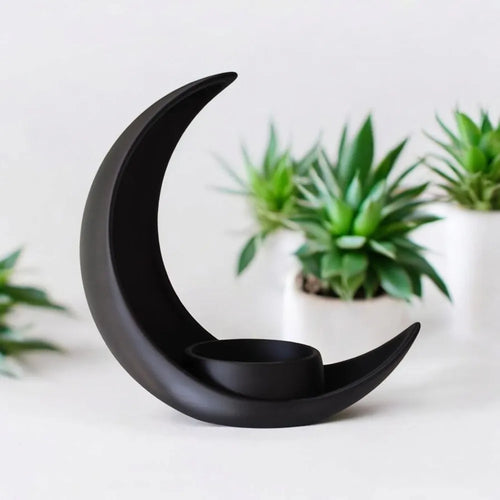 Crescent Moon Planter angle – 3D Printed Celestial Plant Pot by FOFUS Kerala