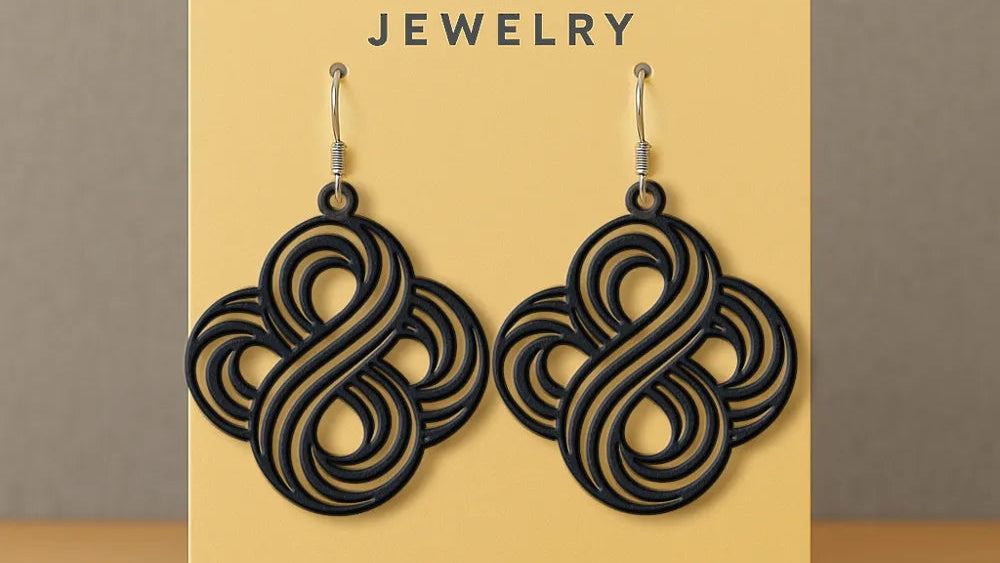 Infinite Node of Love Earrings – 3D Printed Infinity Knot Jewellery by FOFUS, Thrissur Kerala