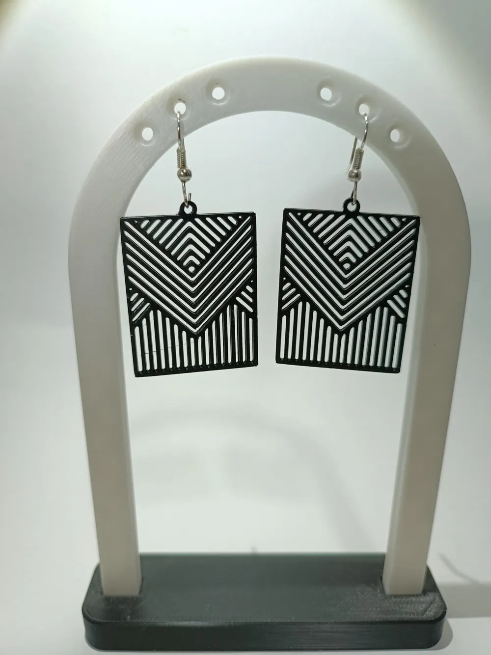 Chevron Arc Earrings – 3D Printed Dynamic Angular Jewellery by FOFUS, Thrissur Kerala