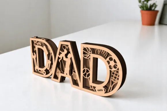 Father's Day Layered Decoration angle – 3D Printed Multi-Layer Father's Day Gift Decor by FOFUS Kerala