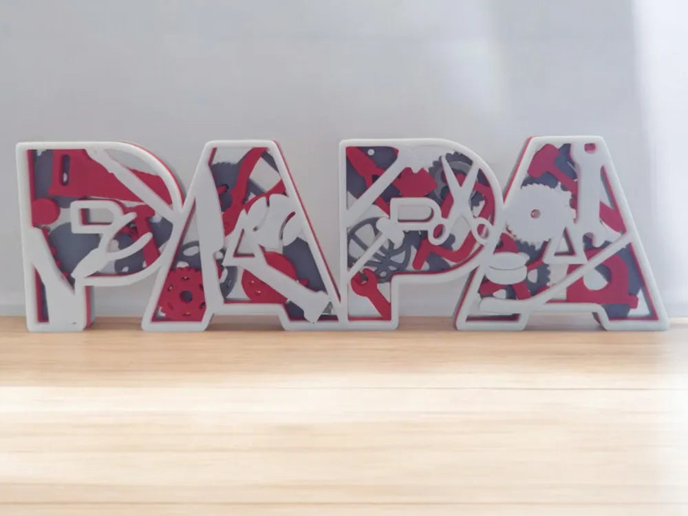 PAPA Layered Stand Father's Day Gift – 3D Printed PAPA Layered Desk Stand by FOFUS, Thrissur Kerala