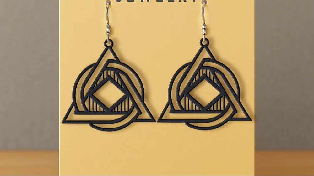 Harmonic Symmetry Earrings – 3D Printed Balanced Geometric Jewellery by FOFUS, Thrissur Kerala