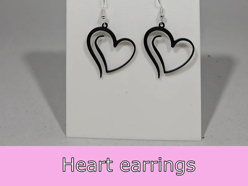 Heart Earrings – 3D Printed Classic Romantic Jewellery by FOFUS, Thrissur Kerala