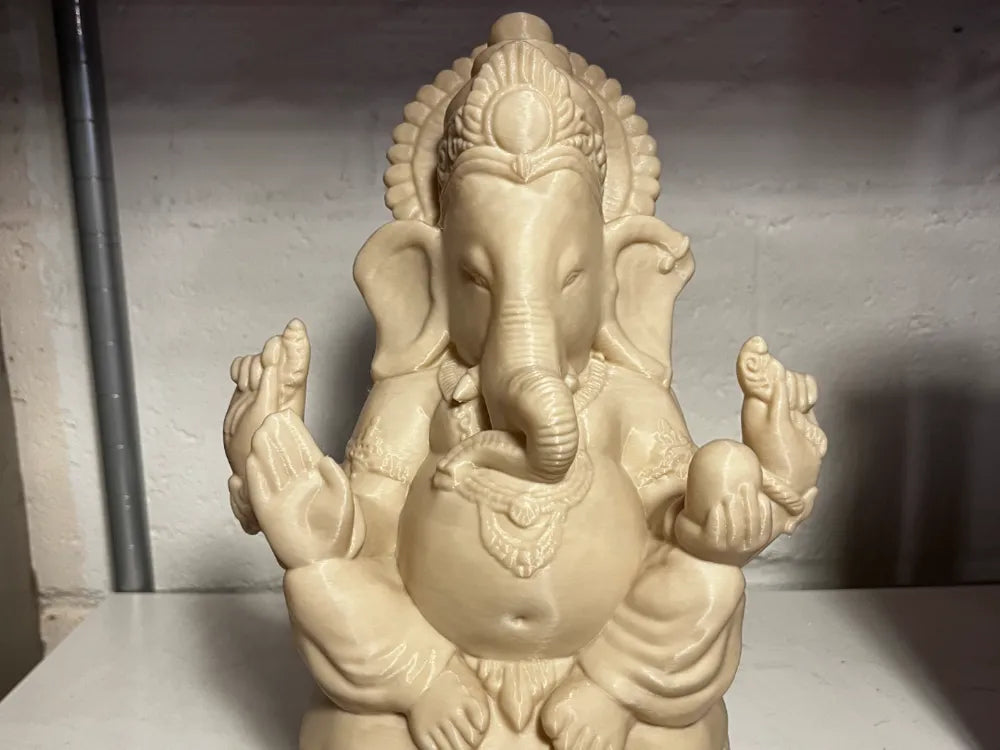 Ganesha Maharajalilasana seated in royal ease pose – rare 3D printed Ganesha idol by 3D Divine FOFUS Thrissur Kerala