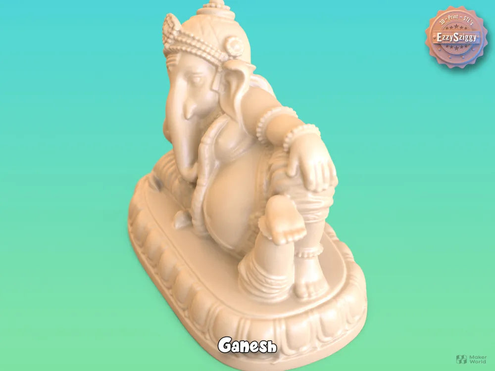 Ganesh Wisdom Figurine side view – 3D Printed Ganpati Collectible by FOFUS Irinjalakuda Kerala