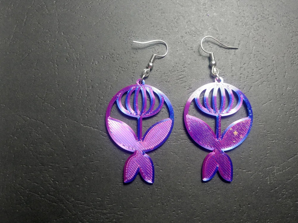 Eclipsed Bloom Earrings – 3D Printed Floral Celestial Jewellery by FOFUS, Thrissur Kerala