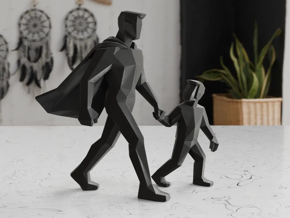 Minimalist Father and Son Statue – 3D Printed Father's Day Gift Sculpture by FOFUS, Thrissur Kerala