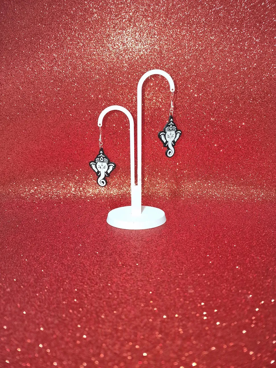 Ganapathi Earrings detail – 3D Printed Devotional Ganesh Accessory by 3D Divine FOFUS Kerala