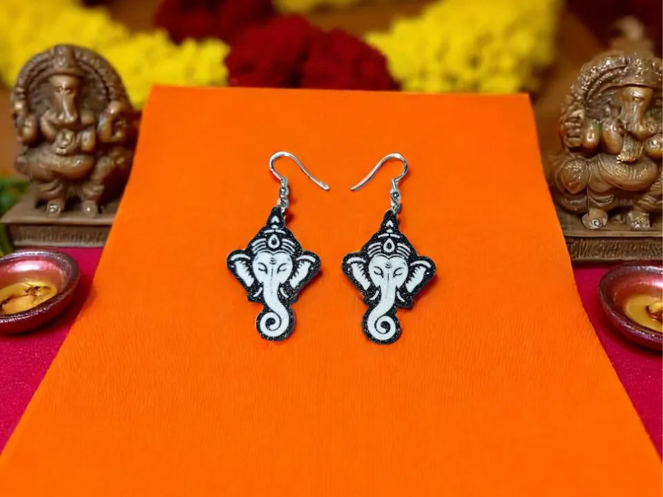 Ganesha Earrings – 3D Printed Devotional Elephant God Jewellery by 3D Divine | FOFUS, Thrissur Kerala