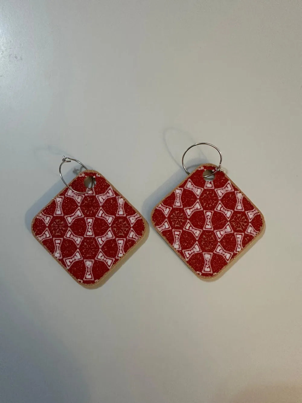 Tile Flower Earrings angle – 3D Printed Bold Geometric Jewellery by FOFUS Kerala