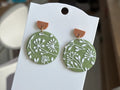 Green Round Disc Earrings – 3D Printed Minimalist Everyday Jewellery by FOFUS, Thrissur Kerala