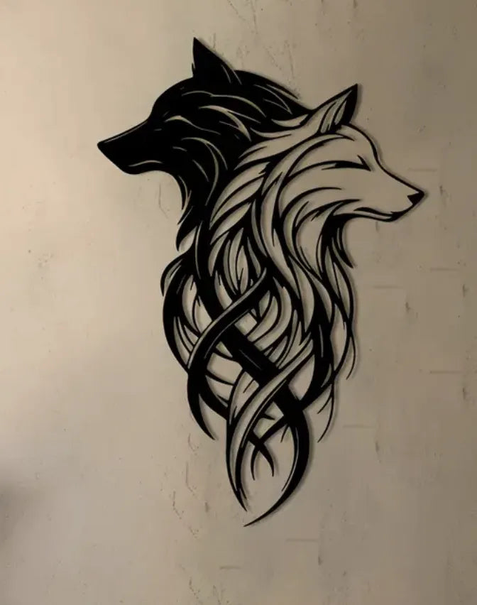 Wolf Wall Art angle – 3D Printed Wildlife Layered Wall Sculpture by FOFUS Kerala