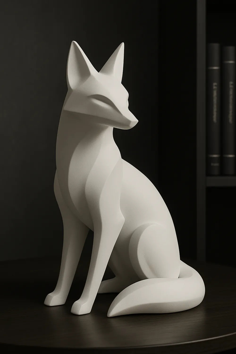 Fox Sculpture angle – 3D Printed Clever Woodland Figurine by FOFUS Kerala