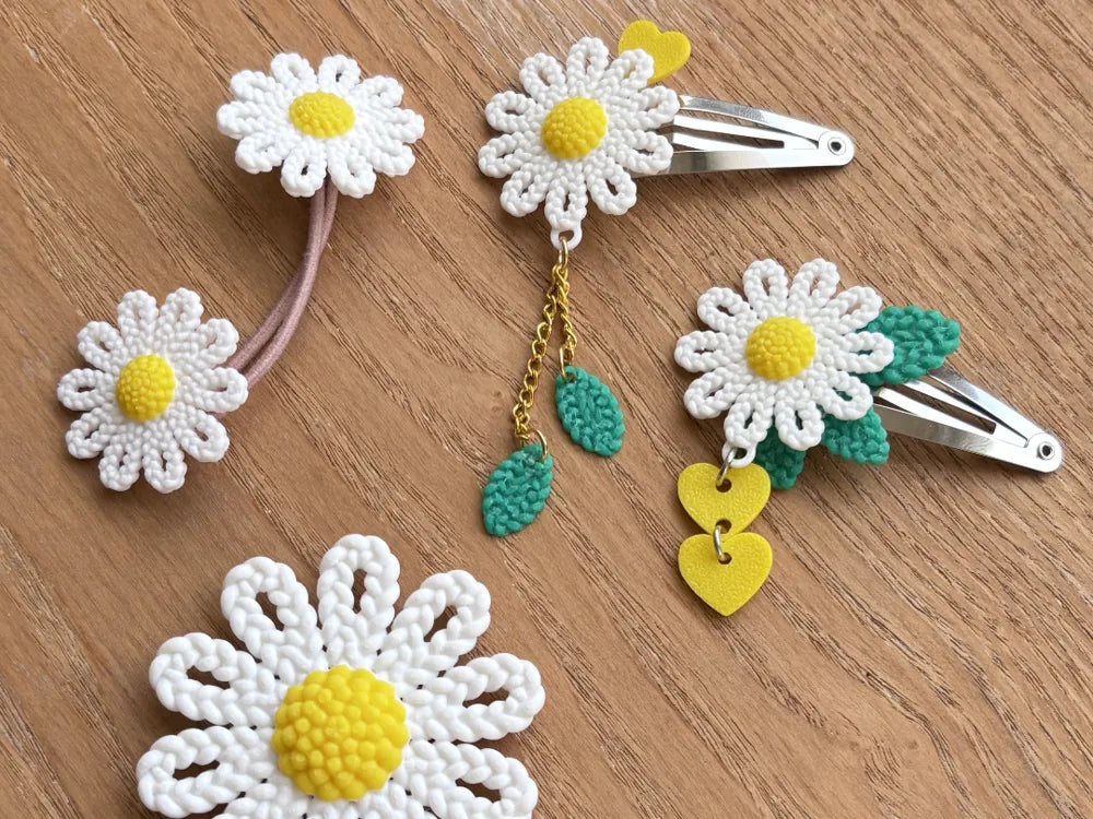 Woven Daisy Hair Accessory – 3D Printed Floral Boho Hair Clip by FOFUS, Thrissur Kerala