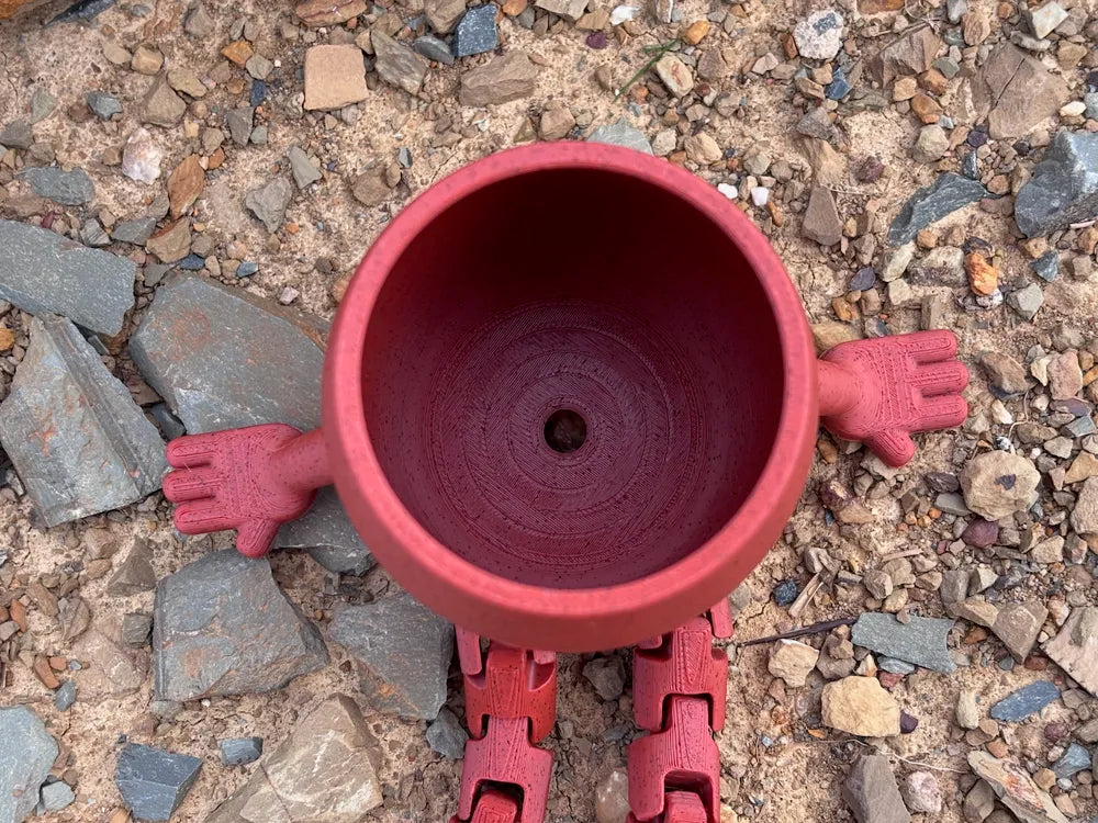 Happy Planter detail – 3D Printed Smiley Face Plant Pot by FOFUS Kerala