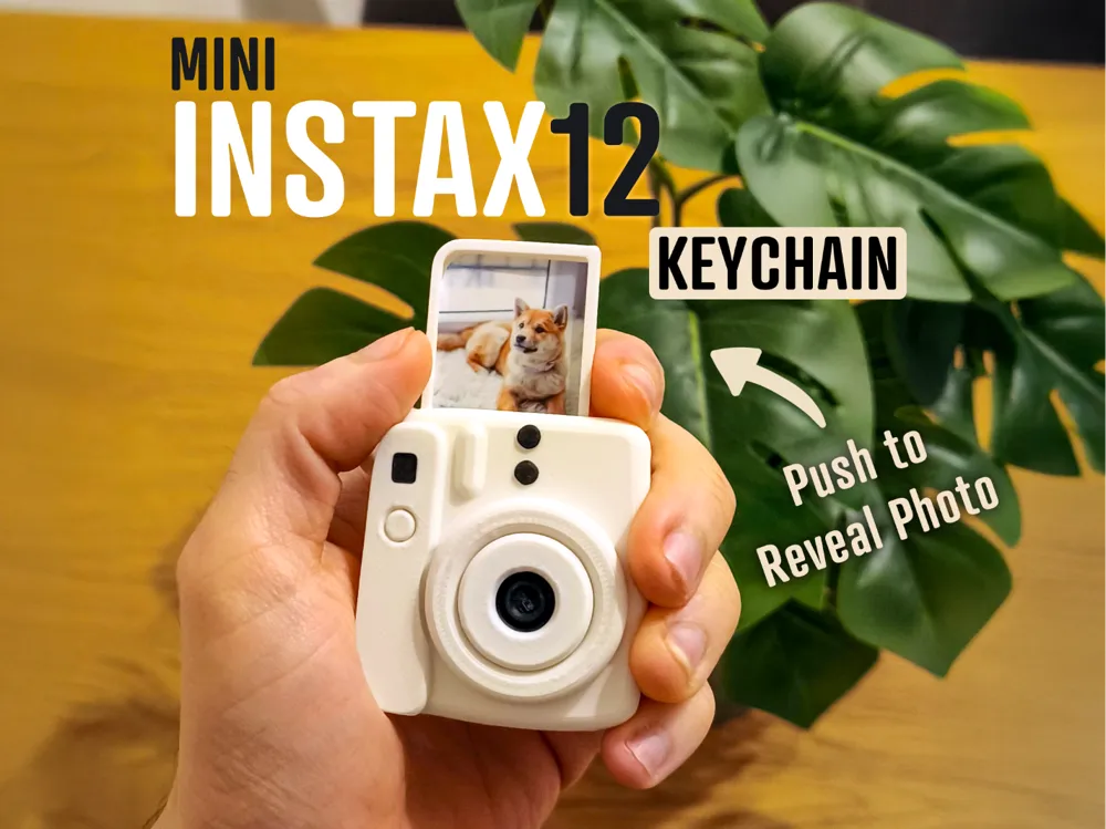 Mini Instax 12 Camera Keychain detail – 3D Printed Cute Fidget Gift by MAYANS FOFUS Kerala