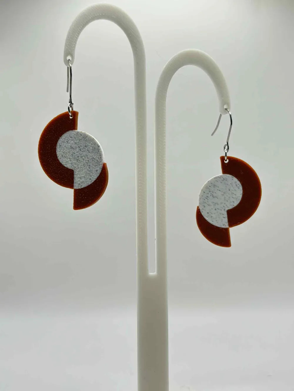Luna Crescent Moon Earrings – 3D Printed Minimalist Moon Jewellery by FOFUS, Thrissur Kerala