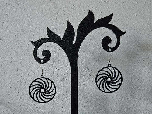 Circle Spiral Earrings – 3D Printed Geometric Jewellery by FOFUS, Thrissur Kerala