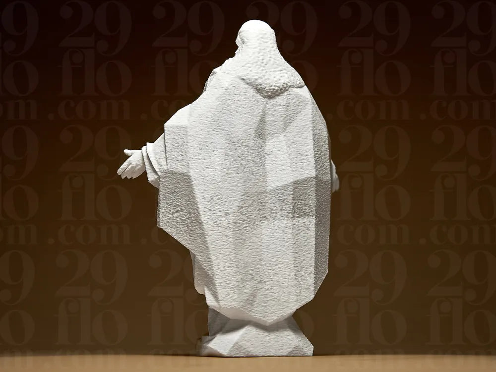 Low Poly Jesus Geometric detail – 3D Printed Modern Christian Art by 3D Divine FOFUS Kerala