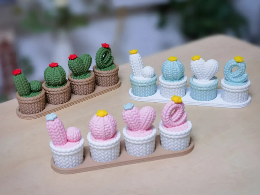 LOVE Knitted Cactus Decor – 3D Printed Quirky Heartfelt Home Accent by FOFUS, Thrissur Kerala