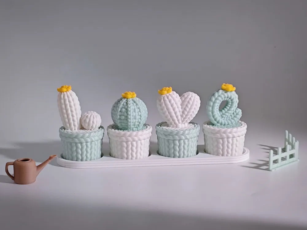 LOVE Cactus Decor angle – 3D Printed Quirky Home Accent by FOFUS Kerala