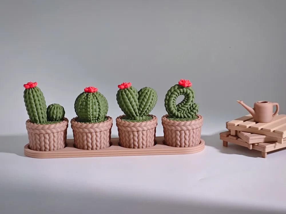 Knitted Cactus LOVE Decor detail – 3D Printed Heartfelt Home Accent by FOFUS Kerala