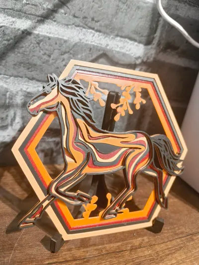 Framed Horse Wall Art angle – 3D Printed Equestrian Decor by FOFUS Kerala