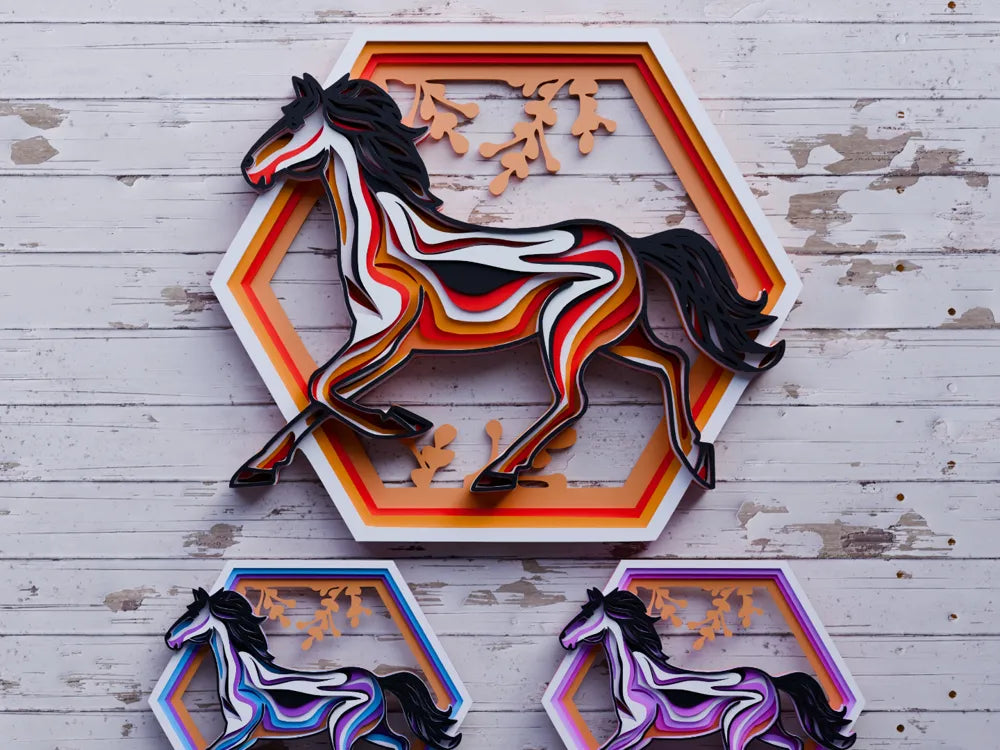 Framed Horse Wall Art – 3D Printed Equestrian Home Decor by FOFUS, Thrissur Kerala
