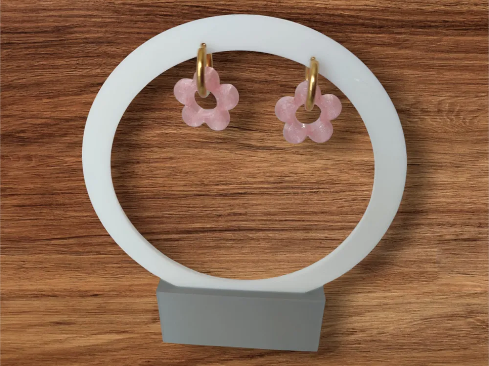 Floral Hoop Earrings – 3D Printed Nature-Inspired Feminine Jewellery by FOFUS, Thrissur Kerala