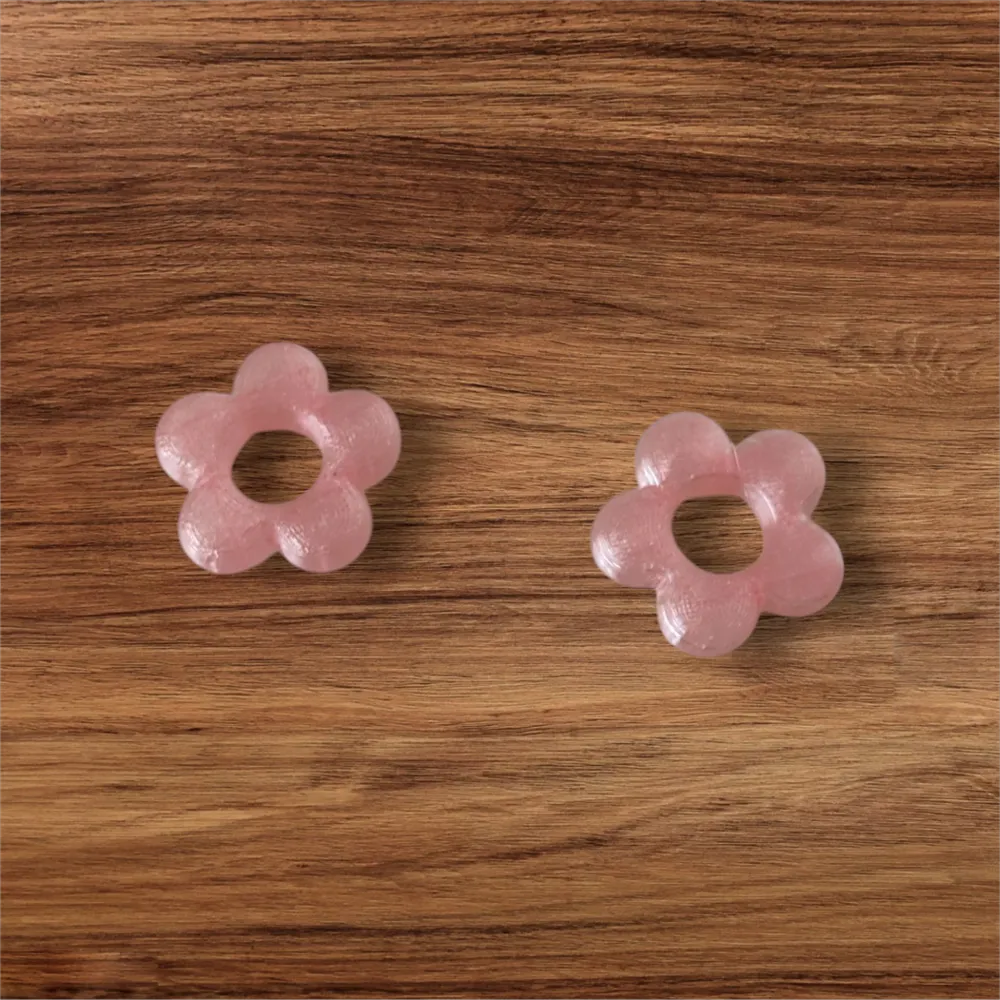 Floral Hoop Earrings angle – 3D Printed Feminine Nature Jewellery by FOFUS Kerala