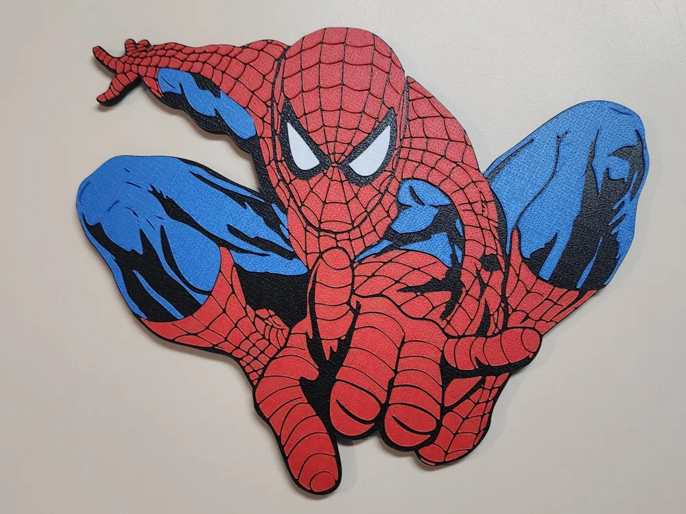 Spider-Man Wall Art angle – 3D Printed Marvel Superhero Layered Wall Sculpture by FOFUS Kerala