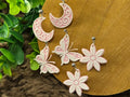Butterfly Moon and Flower Earrings – 3D Printed Celestial Whimsical Jewellery by FOFUS, Thrissur Kerala