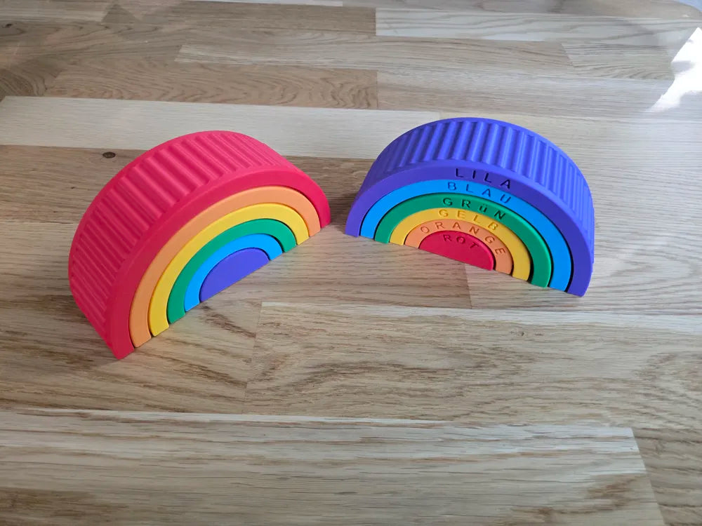 Rainbow Puzzle angle – 3D Printed Texture and Colour Names Toy by MAYANS FOFUS Kerala