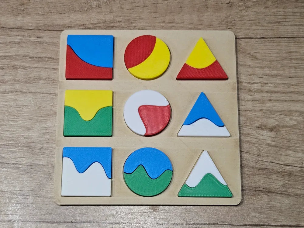 Montessori Shapes Puzzle – 3D Printed Shape Recognition Educational Toy by MAYANS | FOFUS, Thrissur Kerala