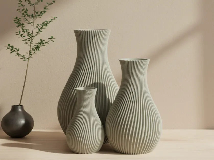 Modern Japandi Vase – 3D Printed Minimalist Japanese Scandinavian Vase by FOFUS, Thrissur Kerala