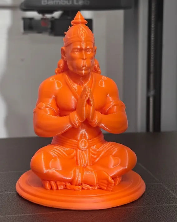 Hanuman Ji Devotion Idol angle – 3D Printed Bajrangbali Devotional Statue by FOFUS Kerala